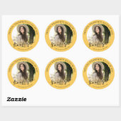 Klasse van 2025 Yellow Photo Afstuderen Dank u Ronde Sticker (Vel)