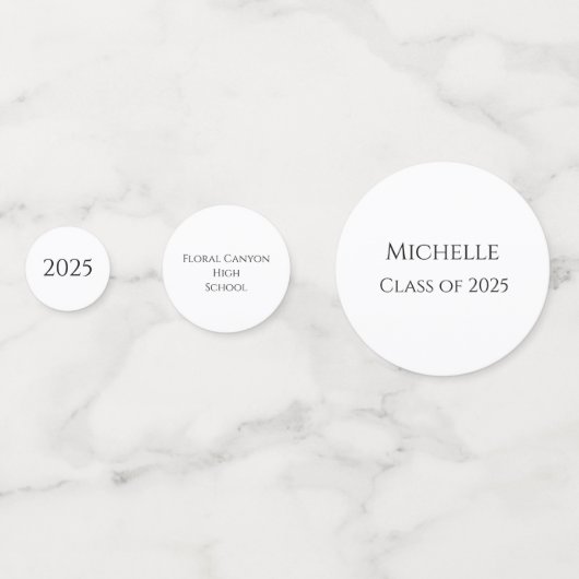 Klasse van 2025 Yellow Sunflower Afstuderen Confetti (Achterkanten)