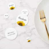 Klasse van 2025 Yellow Sunflower Afstuderen Confetti (Groep)