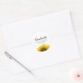 Klasse van 2025 Yellow Sunflower Afstuderen Ronde Sticker (Envelop)
