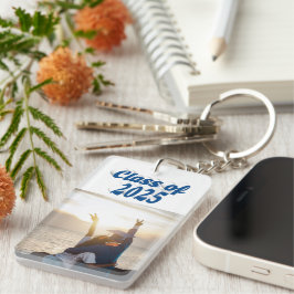 Klasse van 2025 zee blauw tekst afstuderen foto sleutelhanger