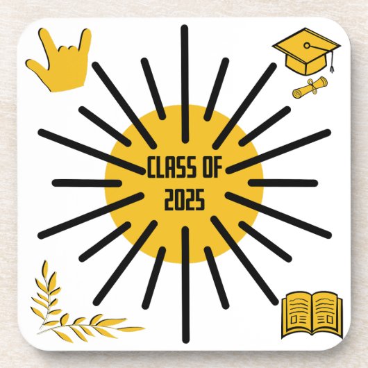 Klasse van 2025 - Zonneschijn Bier Onderzetter (Voorkant)