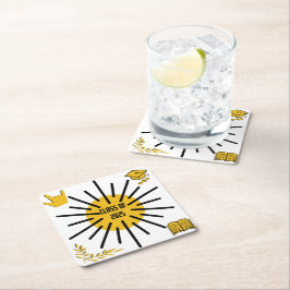 Klasse van 2025 - Zonneschijn Kartonnen Onderzetters