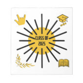 Klasse van 2025 - Zonneschijn Notitieblok (Voorkant)