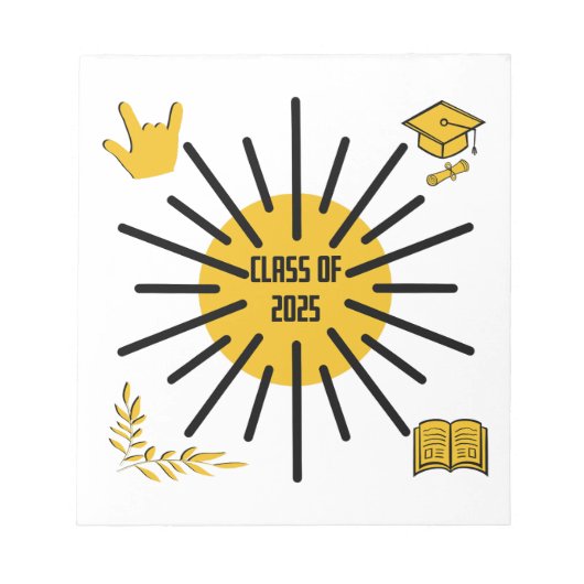 Klasse van 2025 - Zonneschijn Notitieblok (Voorkant)