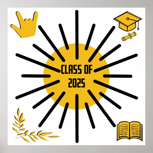 Klasse van 2025 - Zonneschijn Poster (Voorkant)
