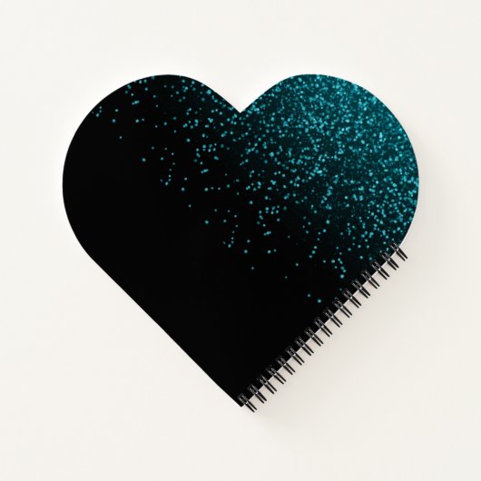 Klasse van 2025 Zwart Blauwgroen Glitter Afstudere Notitieboek (Achterkant)