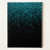 Klasse van 2025 Zwart Blauwgroen Glitter Afstudere Planner (Achterkant)