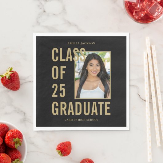 Klasse van 2025 zwart en goud foto Afstuderen papi Servet (Insitu)