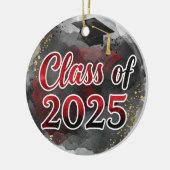 Klasse van 2025 zwart en rood ornament (Links)