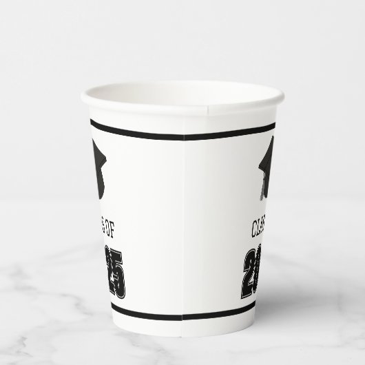 Klasse van 2025 zwart en wit papieren bekers (Rechts)