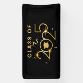 Klasse van 2025 Zwart & Goud Spandoek (Verticaal)