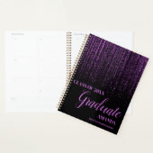 Klasse van 2025 Zwart Paarse Glitter Afstuderen Gi Planner (Display)