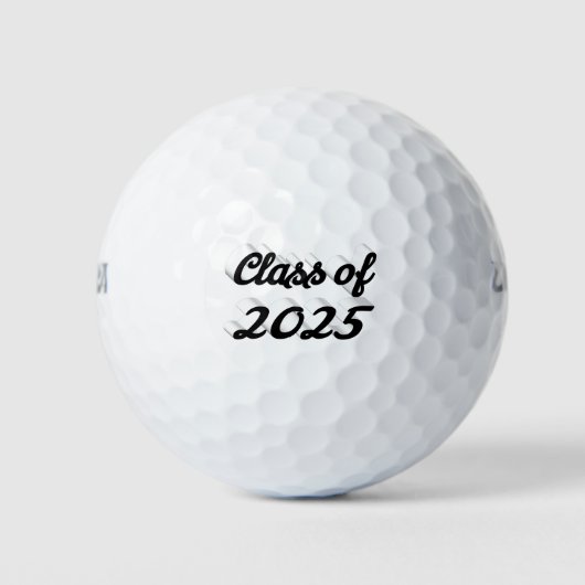 Klasse van 2025 zwart script afstuderen golfballen (Voorkant)