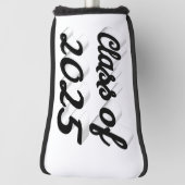 Klasse van 2025 zwart script afstuderen golfheadcover (Draai 90)