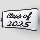 Klasse van 2025 zwart script afstuderen golfheadcover (Voorkant)