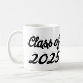 Klasse van 2025 zwart script afstuderen koffiemok (Links)