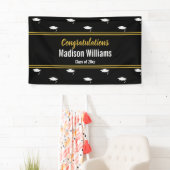 Klasse van 2025 Zwart Wit Goud Afstuderen Naam Spandoek (Insitu)