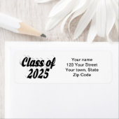 Klasse van 2025 zwarte tekst afstuderen etiket (Insitu)