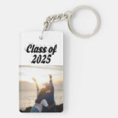 Klasse van 2025 zwarte tekst afstuderen foto sleutelhanger (achterkant)