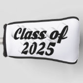 Klasse van 2025 zwarte tekst afstuderen golfheadcover (Voorkant)