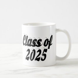 Klasse van 2025 zwarte tekst afstuderen koffiemok