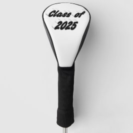 Klasse van 2025 zwarte typografie afstuderen golfheadcover