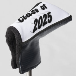 Klasse van 2025 zwarte typografie afstuderen golfheadcover