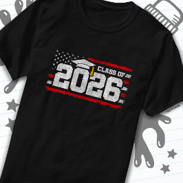 Klasse van 2026 Afstuderen American Flag Senior 20 T-shirt