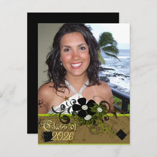 Klasse van 2026 Afstuderen Open Huis Uitnodiging Briefkaart (Voorkant / Achterkant)