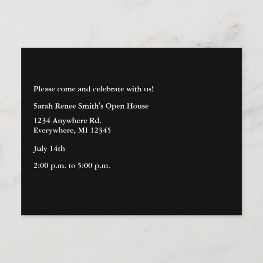 Klasse van 2026 Afstuderen Open Huis Uitnodiging Briefkaart (Achterkant)