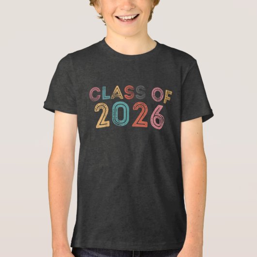 Klasse van 2026 Afstuderen  School Spirit Tri-Blend Shirt (Voorkant)