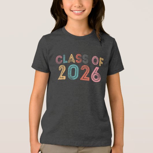 Klasse van 2026 Afstuderen  School Spirit Tri-Blend Shirt (Voorkant)