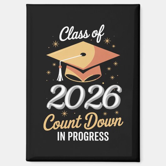 Klasse van 2026 aftellen in uitvoering gepersonali magneet (Voorkant)