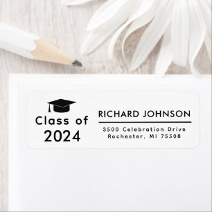 Klasse van 2026 Black White Afstuderen Return Etiket