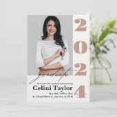 Klasse van 2026 Black & White Photo Afstudeerder I Kaart (Staand voorkant)