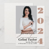 Klasse van 2026 Black & White Photo Afstudeerder I Kaart (Voorkant / Achterkant)