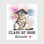 Klasse van 2026 Cat Lover Sticker (Vel)