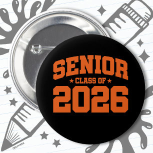 Klasse van 2026 High School Afstuderen Senior 2026 Ronde Button 5,7 Cm