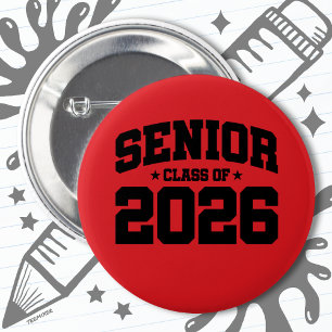 Klasse van 2026 High School Afstuderen Senior 2026 Ronde Button 5,7 Cm