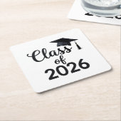 Klasse van 2026 kartonnen onderzetters (Schuin)
