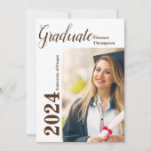 Klasse van 2026 Modern Photo Afstuderen Invitation Kaart (Voorkant)