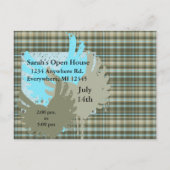 Klasse van 2026 Olive Green & Blue Plaid Afstudere Uitnodiging Briefkaart (Achterkant)