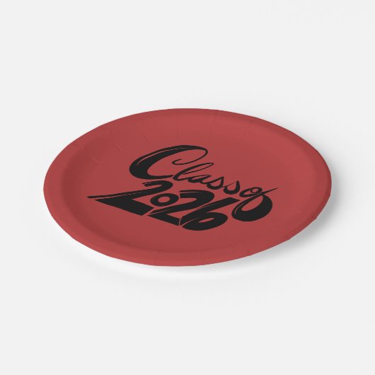 Klasse van 2026 papieren bordje (Gekanteld)