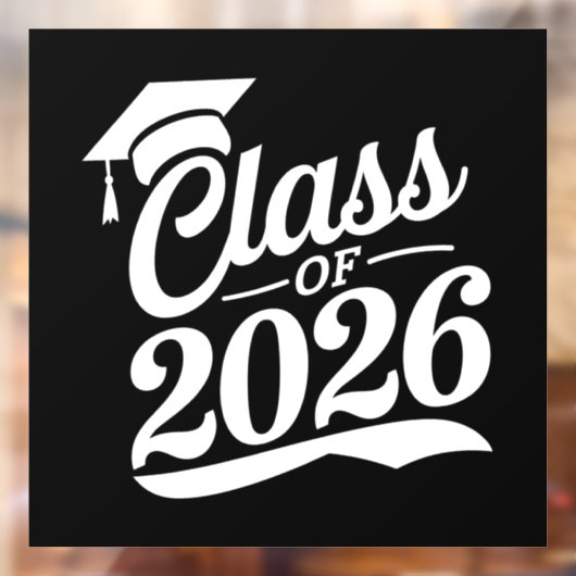 Klasse van 2026 Trots Afstuderen Afstuderen Raamsticker (Vel 2)