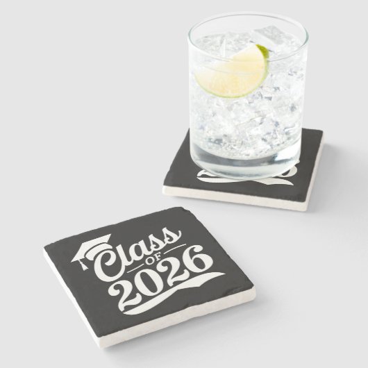 Klasse van 2026 Trots Afstuderen Afstuderen Stenen Onderzetter (Zijkant)