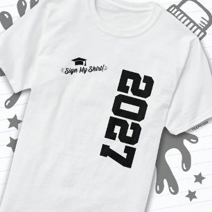 Klasse van 2027 Afstuderen Sign Mijn Shirt Senior 