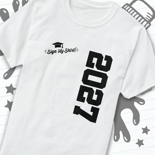 Klasse van 2027 Afstuderen Sign Mijn Shirt Senior