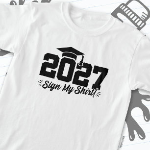 Klasse van 2027 Afstuderen Sign Mijn Shirt Senior 