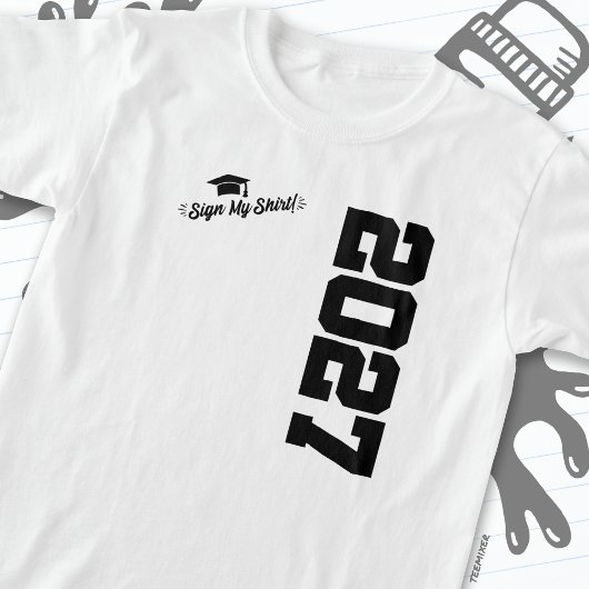 Klasse van 2027 Afstuderen Sign Mijn Shirt Senior 